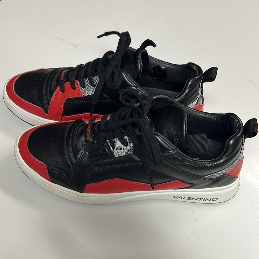 Valentino mixed media sneakers.